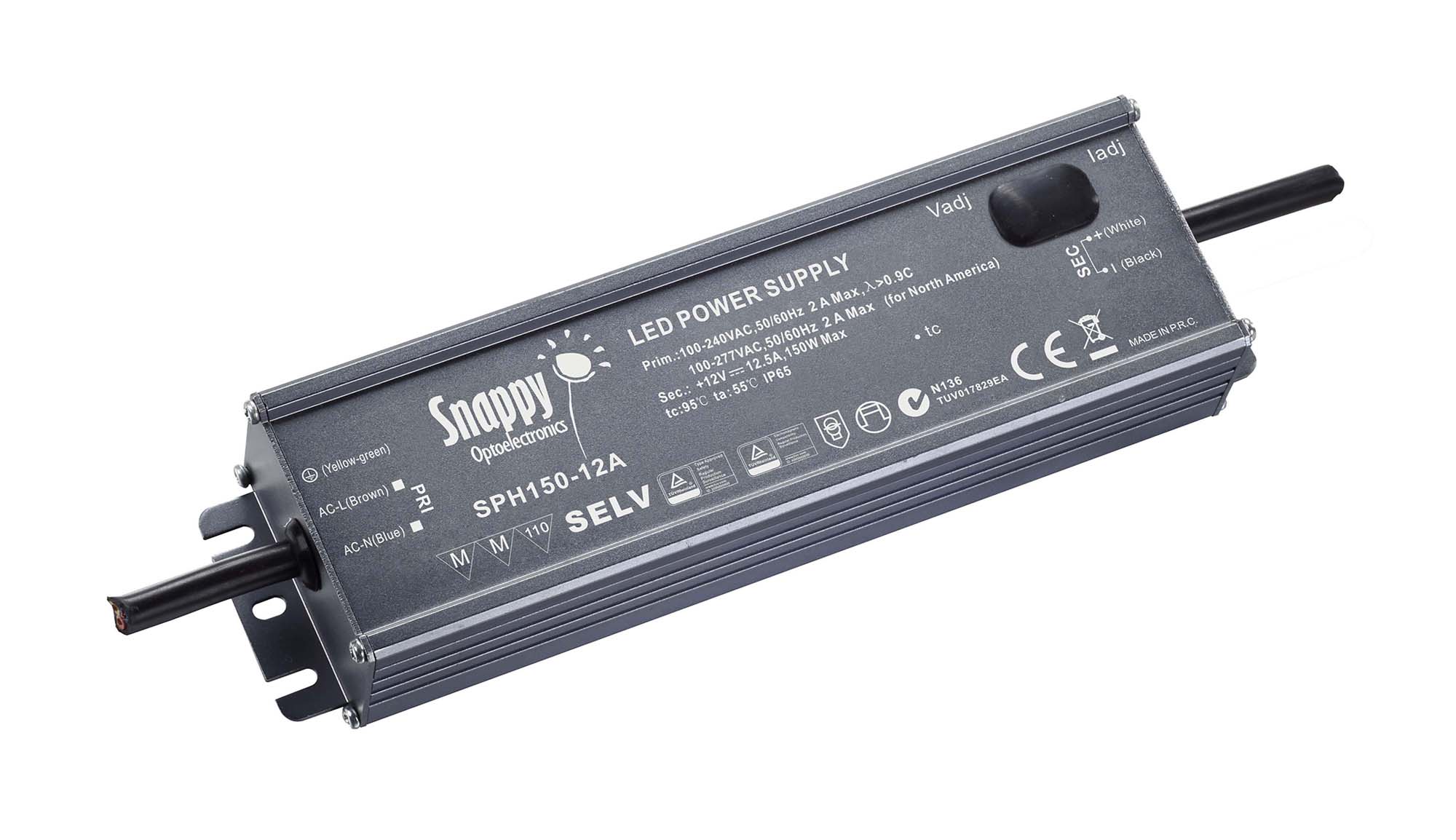 SPH150-12A  150W CV & CC Non-Dimmable LED Driver 12VDC IP65